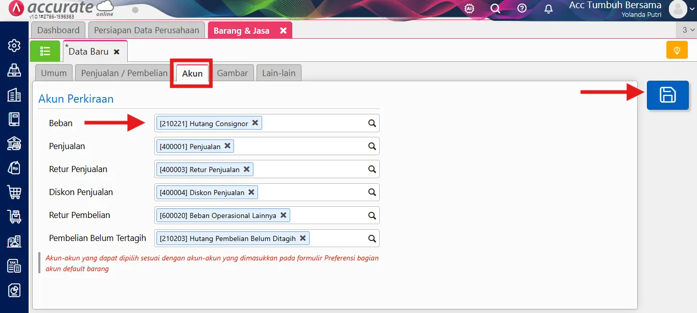 mencatat transaksi konsinyasi (pihak yang menerima titipan barang)